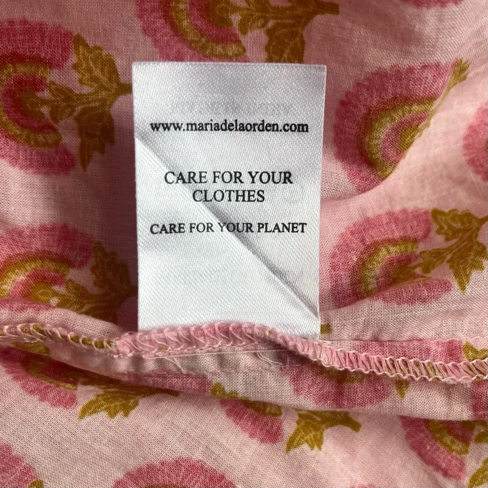 Maria De La Orden 100% Cotton Pink Floral Dress - Picture 9 of 9